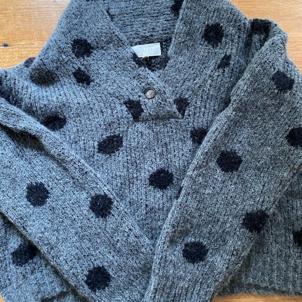 Alpaca and wool blend gray pullover sweater